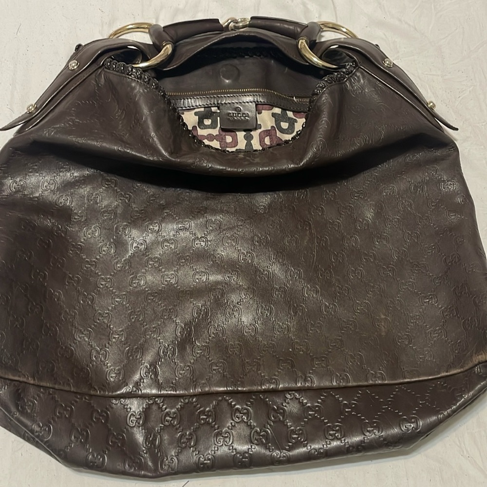 Gucci dark chocolate hobo bag